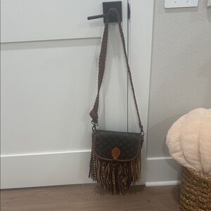 Vintage Boho LV Fringe Crossbody Bag